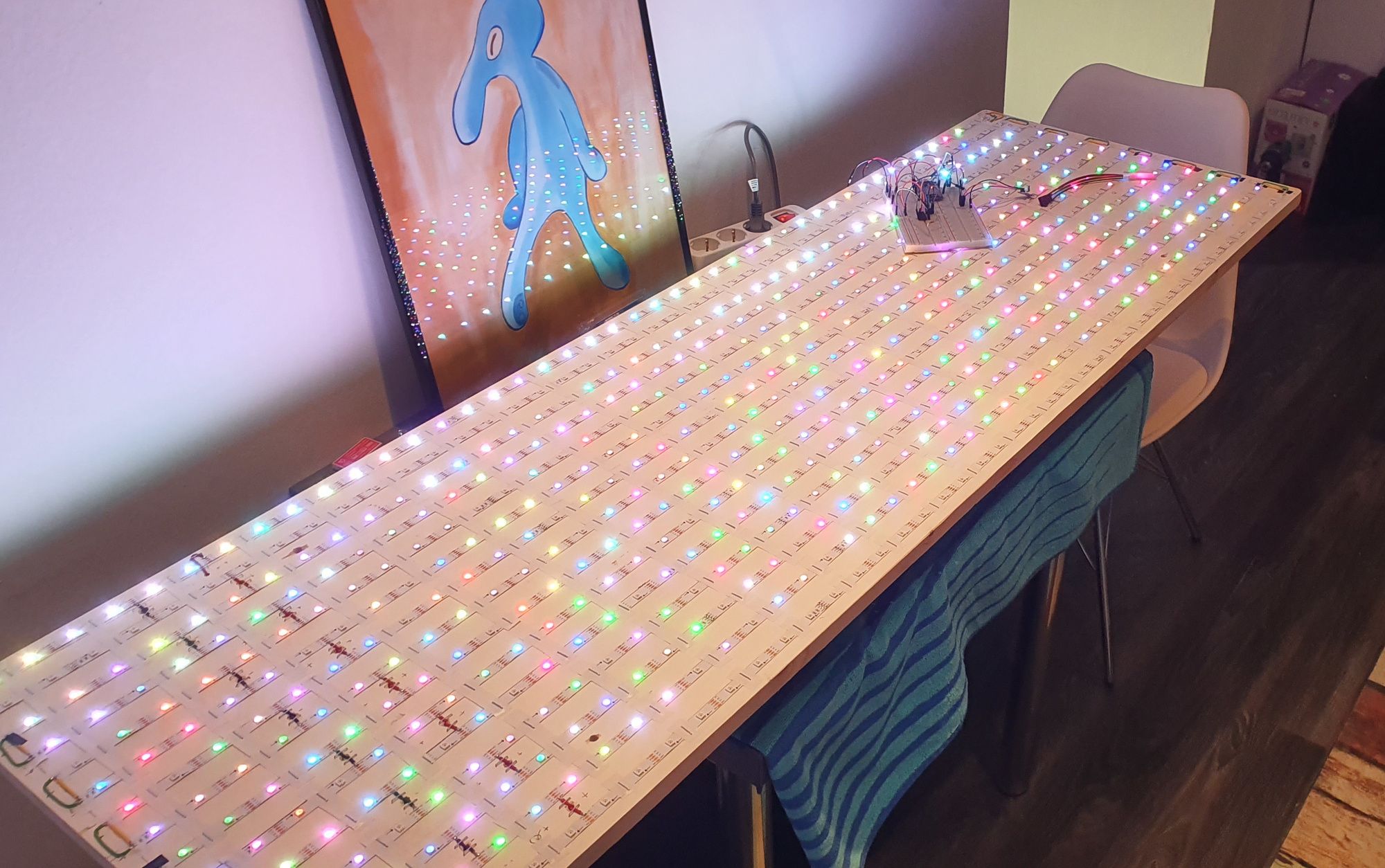 Image of the bare LEDs during testing