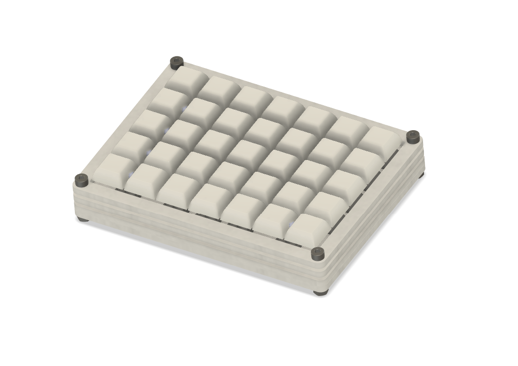 Initial prototype design of one half of the keyboard