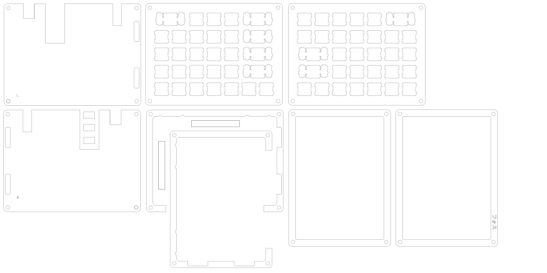 Laser cutting layout for the layers of the case